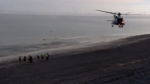 RNLI Llandudno Rescue helicopter on Sunday morning