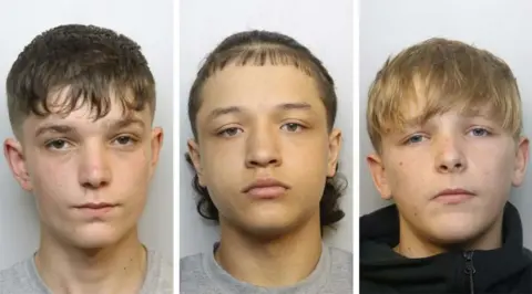 Mug shots of Shane Cunningham, Cartel Bushnell and Leo Knight from Avon and Somerset Police