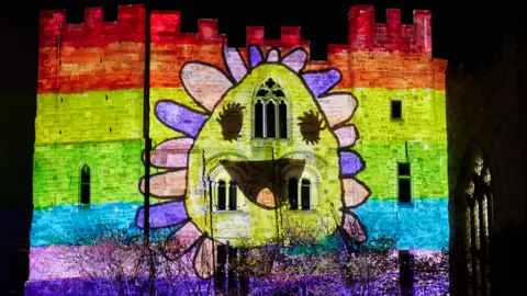 Matthew Andrews Projections at Durham Castle during Lumiere 2023