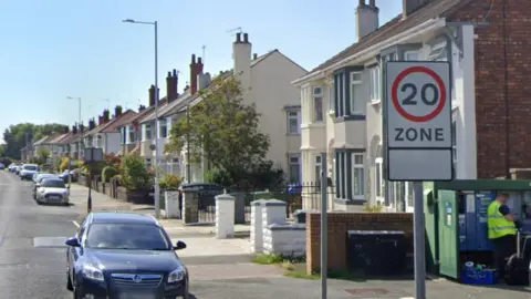 Google Street View Mosslands Drive in Wallasey where a 20mph zone is already in place