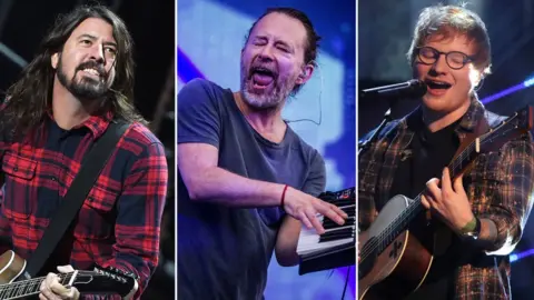 BBC / EPA Foo Fighters, Radiohead and Ed Sheeran