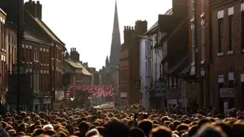 Molly Darlington/Reuters Ashbourne Shrovetide football