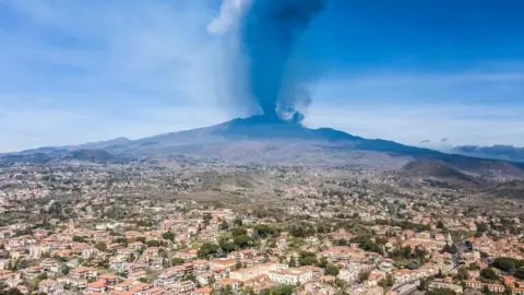 Getty Images Mount Etna erupting, seen during the daytime