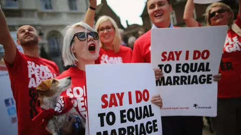 Getty Images Gay marriage campaigners
