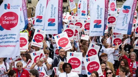 Getty Images Nurses protesting