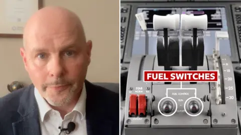 A composite image of Theo Leggett and a fuel switch graphic.
