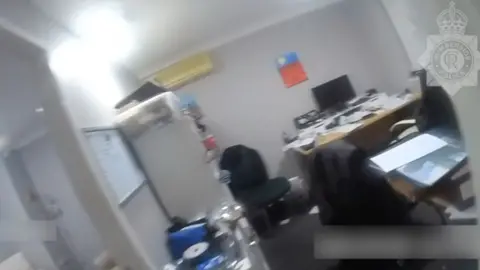Bodycam footage of an office 