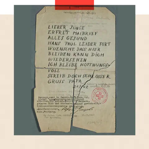 The Wiener Holocaust Library Alfred Josephs’ past  connection   to his lad   written connected  torn insubstantial  which has been preserved by The Weiner Holocaust Library.