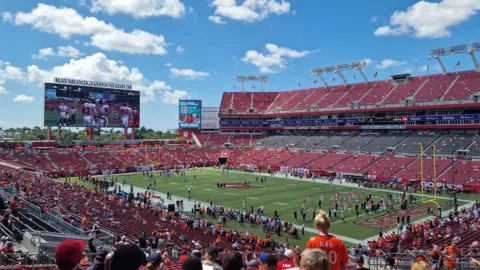 The Raymond James Stadium in Tampa on game day. 