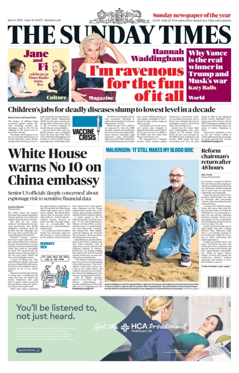  'White House warns No 10 on China embassy'