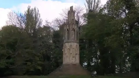 13th Century Eleanor Cross monument in Northampton.