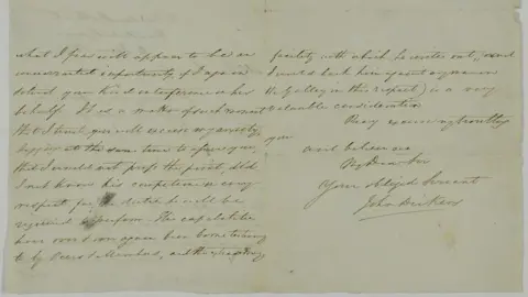 Charles Dickens Museum Letter written by John Dickens to politician Joseph Parkes in 1834