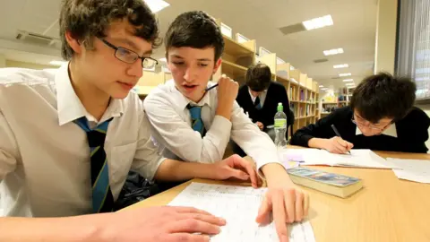 Getty Images Pupils at Williamwood High, Glasgow in 2010