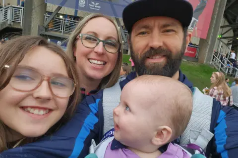 Grant Anderson Grant Anderson with his family at Murrayfield Stadium to watch Scotland play rugby