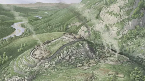 Chris Mitchell Artist's impression of hillfort