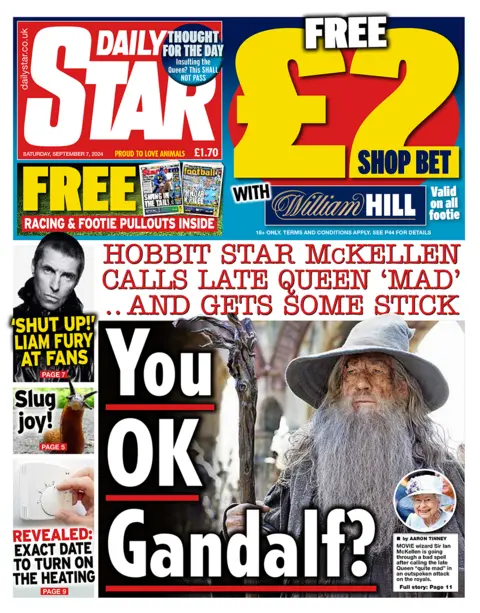 "You good   gandalf?" headlines the Daily Star