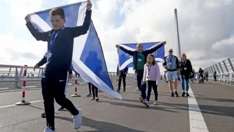 PA Walkers on bridge