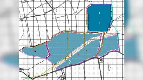 East Lindsey District Council The site layout for the proposed Hatton solar farm.