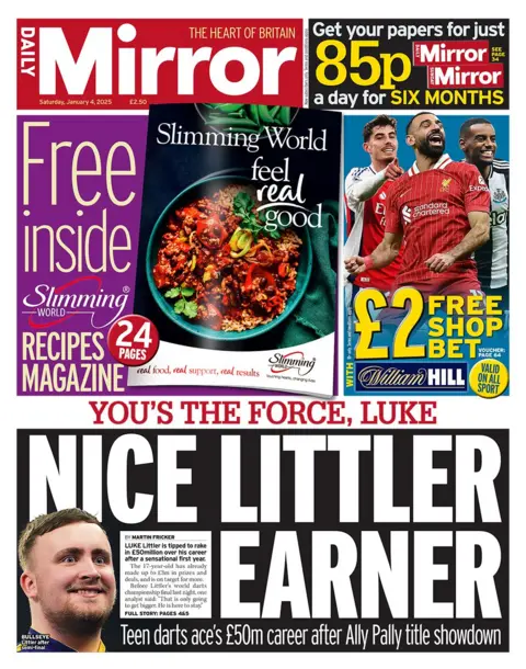 The headline in the Daily Mirror reads: "Nice Little Earner"