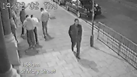 South Wales Police Mr Adams was seen on CCTV in the city centre at about 02:00 GMT