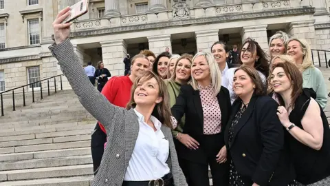 Pacemaker Sinn Féin's newly-elected assembly members gathered at Stormont on Monday morning