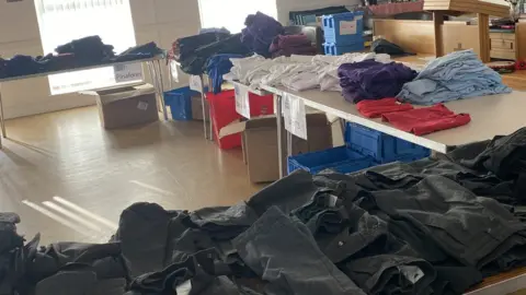 Staffordshire County Council Items of clothing at one of their markets