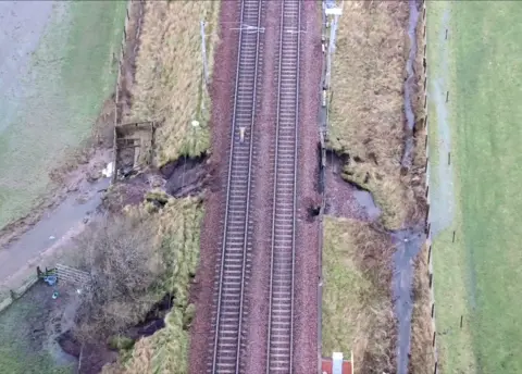 Network Rail Landslip on West Coast Mainline