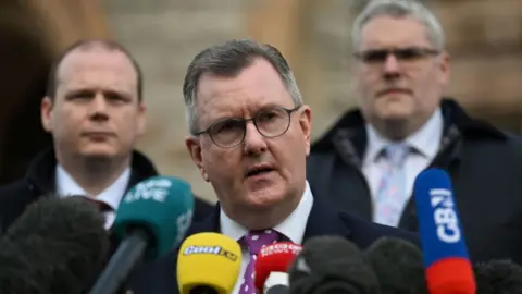 Getty Images/Charles McQuillan Sir Jeffrey Donaldson led a DUP delegation to meet the PM on Monday