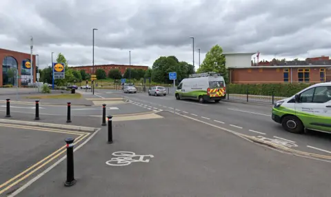 Streetview image of Mercian Way with Lidl store visible in the shot