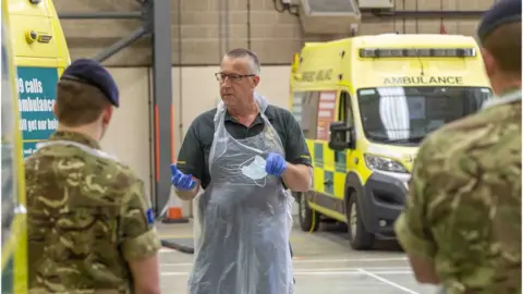 Cpl Danny Houghton Army helping the East of England Ambulance Service