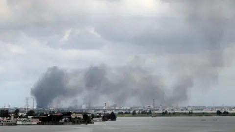 Reuters Smoke seen rising over Lagos