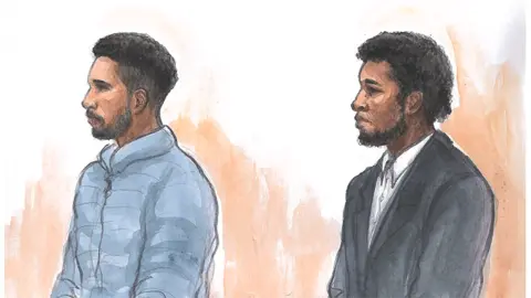 Helen Tipper Remy Gordon (left) and Kami Carpenter at Birmingham Crown Court on 04/01/23