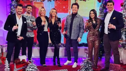 Mari Grug Mari with her colleagues on S4C's Heno programme