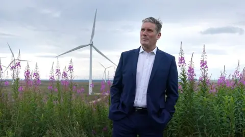 PA Media Sir Keir Starmer at Whitelee Wind Farm