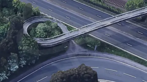Google Aerial view of the footbridge