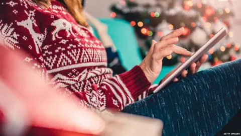 Getty Images Christmas tablet use