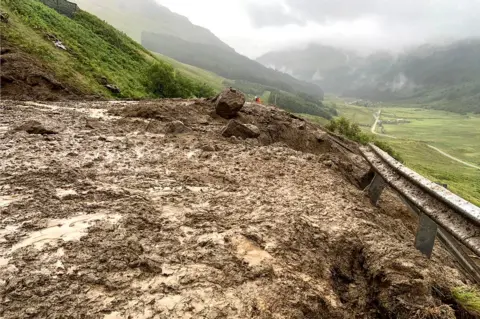 Bear Scotland About 1,500 tonnes of debris fell on the A83