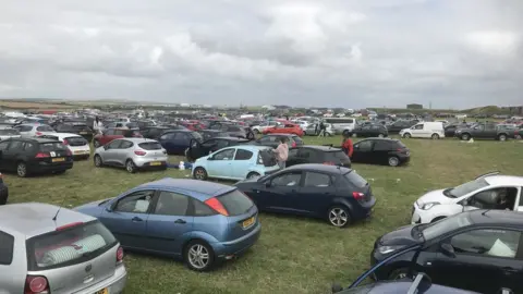 Gabbi Osborne Cars stuck in car park at Boardmasters