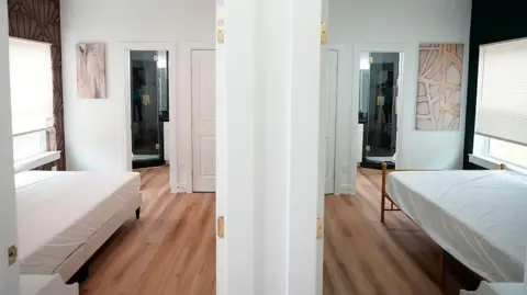 Getty Images Two identical white box-like rooms. 