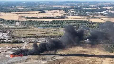 Fire burning at landfill near Didcot.