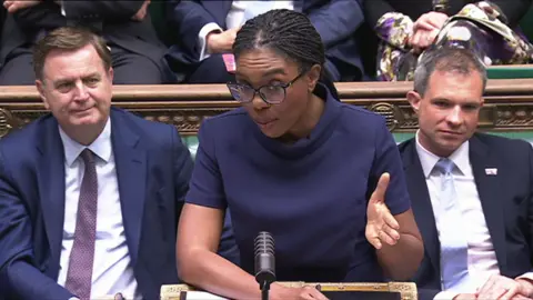 Conservative leader Kemi Badenoch speaking in the House of Commons