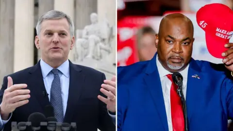 EPA/Getty Images Mr Stein (left) will face off against Mr Robinson in November