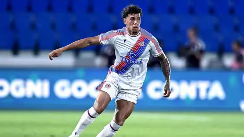 Rio Cardines of Crystal Palace in action during pre-season friendly match between Crystal Palace v AlUla at Giuseppe Sinigaglia Stadium on July 31, 2026 in Como, Italy. 