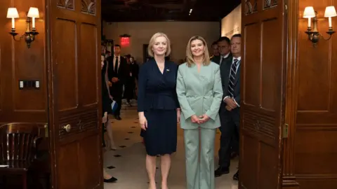 PA Media Liz Truss meets Ukraine's First Lady Olena Zelenska in New York