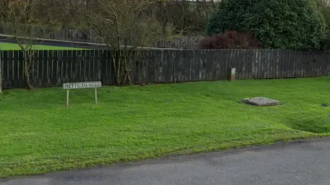 Google Maps  A sign showing the Mettican Road in Garvagh