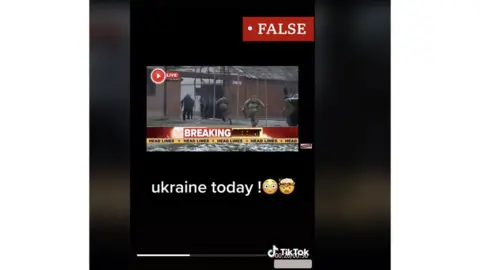 TikTok Screenshot from TikTok : This video is from 2014 in the Chechen capital, Grozny, during a deadly attack by an armed jihadist group