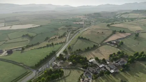 Cumbria County Council Visualisation of the planned road