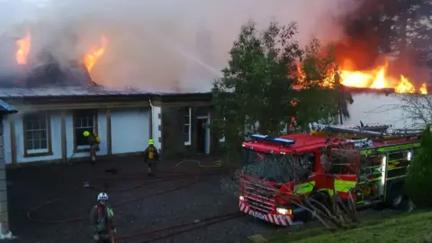 SFRS Firefighters at scene of Boleskine House fire