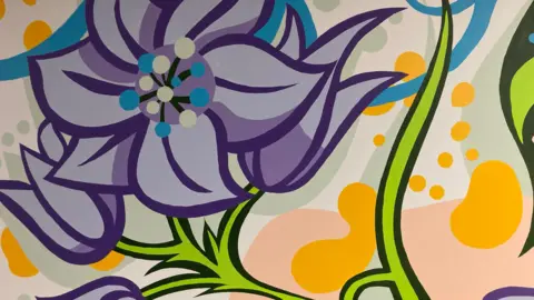 A close up of mural at Princess Elizabeth Hospital.