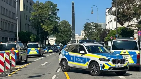 REUTERS/Anja Guder Police secures the area after German police opened fire on a suspect after seeing someone who appeared to be carrying a gun near the Israeli consulate and a Nazi history museum in central Munich, Germany, September 5